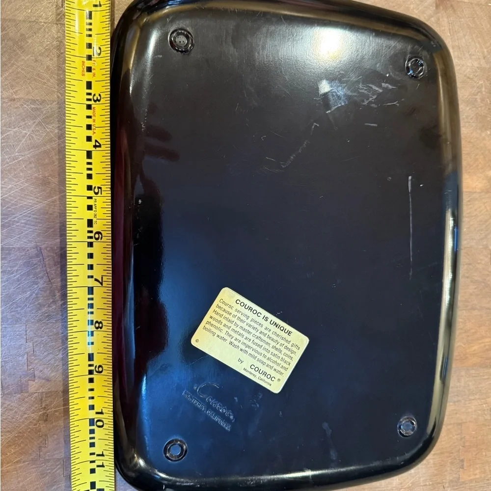 Vintage Conrac Monterey California Black Gloss Serving Tray 1714 Meeting House